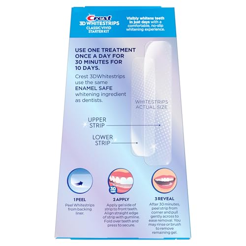Crest 3D Whitestrips Classic Vivid, sonrisa lista para fotos en casa.