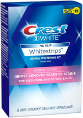 Crest 3D Whitestrips Sensitive ADA seal visible for trusted accreditation.