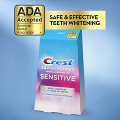 Crest 3D Whitestrips Sensitive enamel-safe design protects teeth.