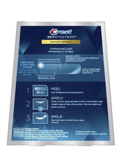 Crest 3DWhitestrips Radiant Express strip in use for a convenient at‑home whitening routine