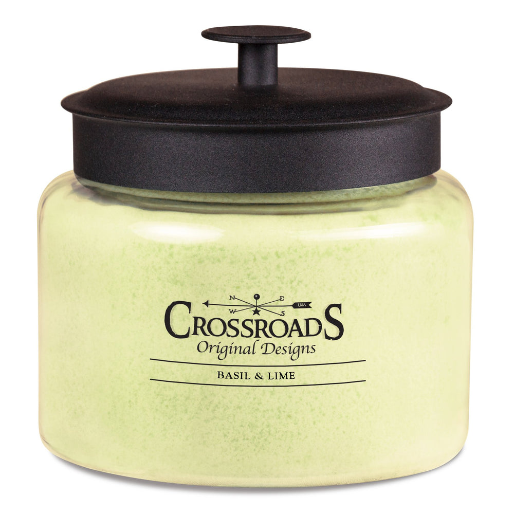 Crossroads Basil & Lime 4-Wick Candle fills your space with a fresh citrus and herbal aroma.