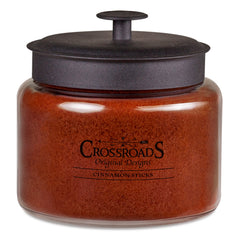 Crossroads Cinnamon Sticks candle in jar, long-lasting aroma for cozy evenings.