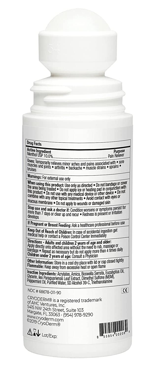 CryoDerm D-Roll-On applied on arm showing smooth glide.
