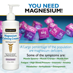 CryoDerm Magnesium Calming Cream label close-up showing mineral-rich formula for daily calm