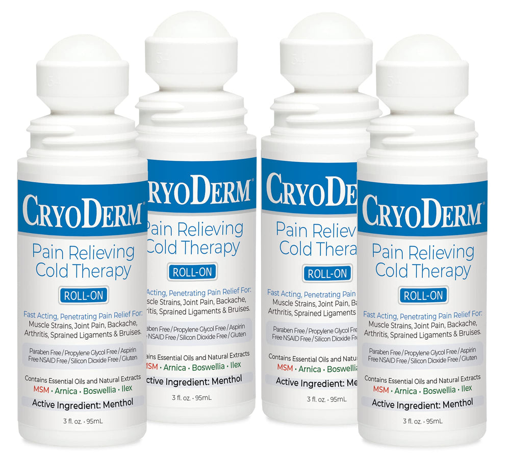 CryoDerm pain relief cream 3 oz bottle front view for soothing comfort.
