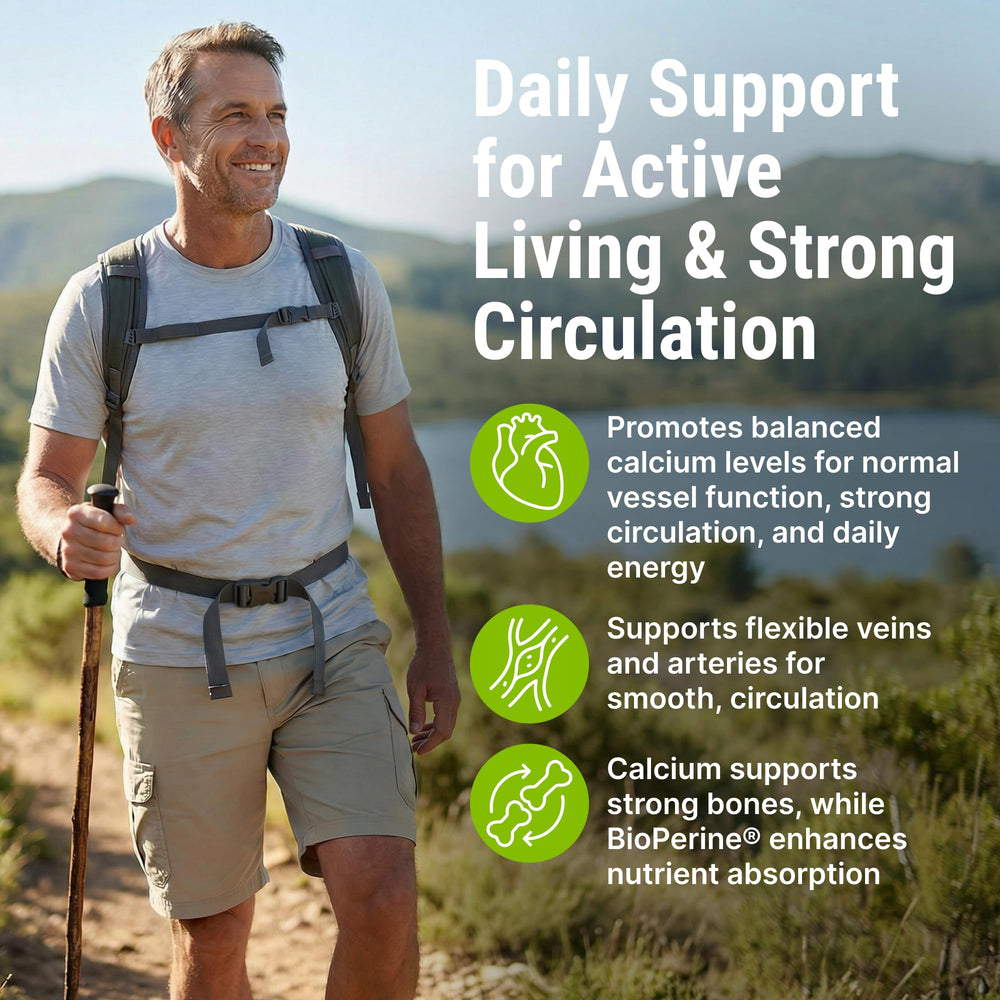 CRYSTAL PEAKS NUTRITION absorption graphic highlights BioPerine boost.