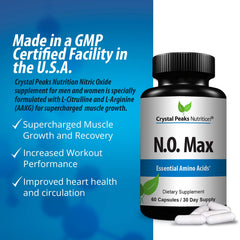 Beta-Alanine included in Crystal Peaks N.O. Max for endurance support.