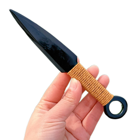 Crystland Obsidian Knife figurine enhances altar decor with protective energy.
