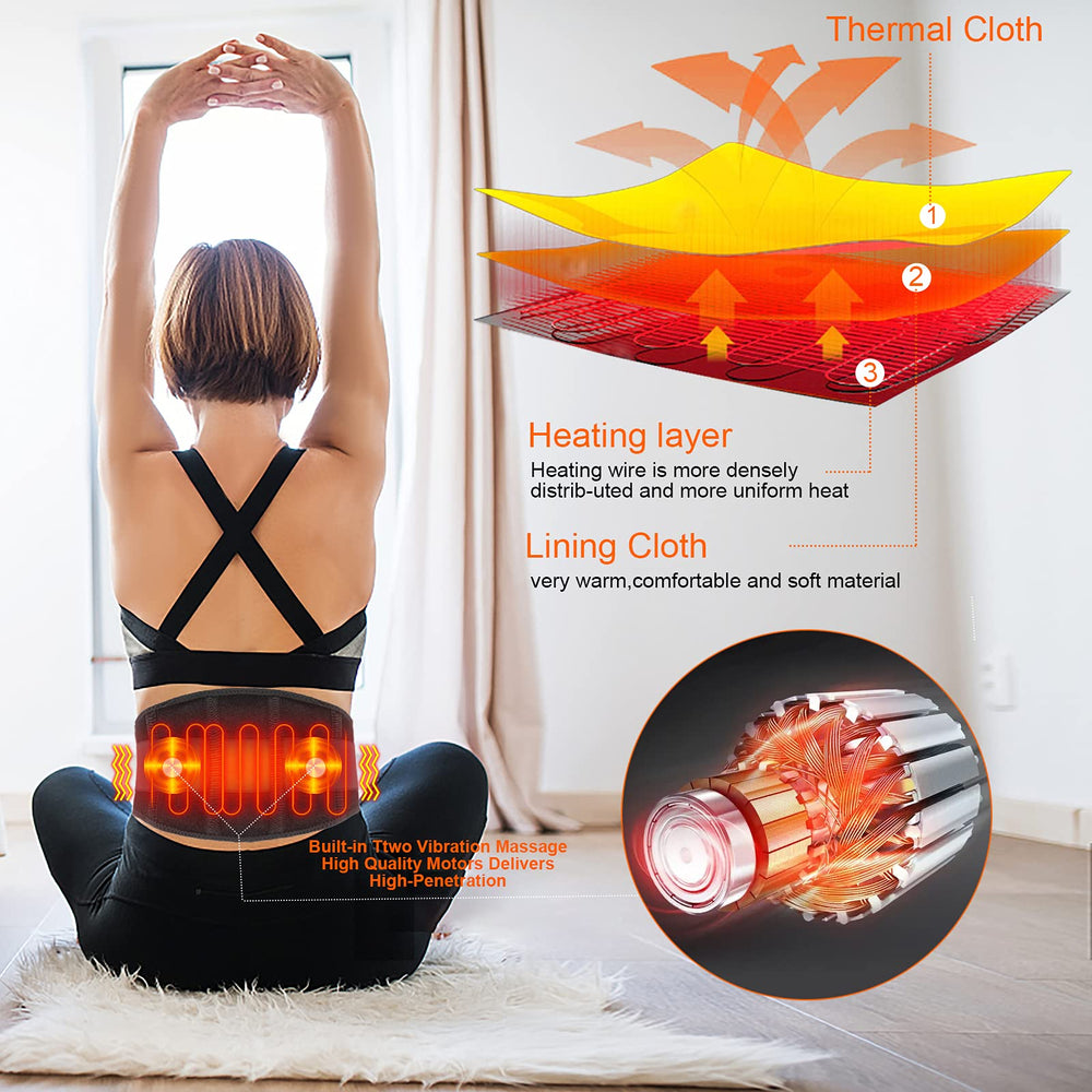 CUEHEAT heated waist belt battery pack secured with hook and loop fastener.