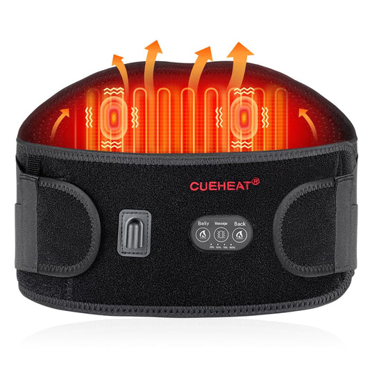 CUEHEAT heated waist belt provides cordless back heat for targeted relief