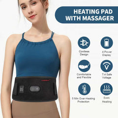 CUEHEAT heated waist belt side view demonstrating flexible fit for work or leisure.