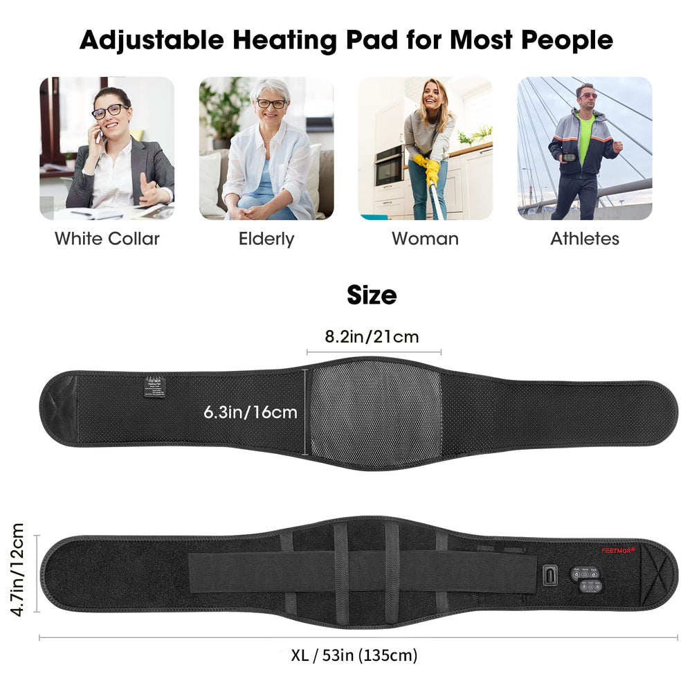 CUEHEAT heated waist belt travel friendly design for on the road relief.