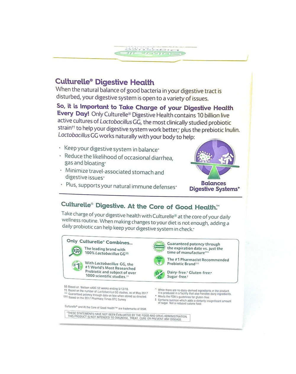 Culturelle probiotic capsules being dispensed for daily use.