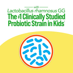Culturelle kids digestive balance graphic illustrating restoration after antibiotic use.