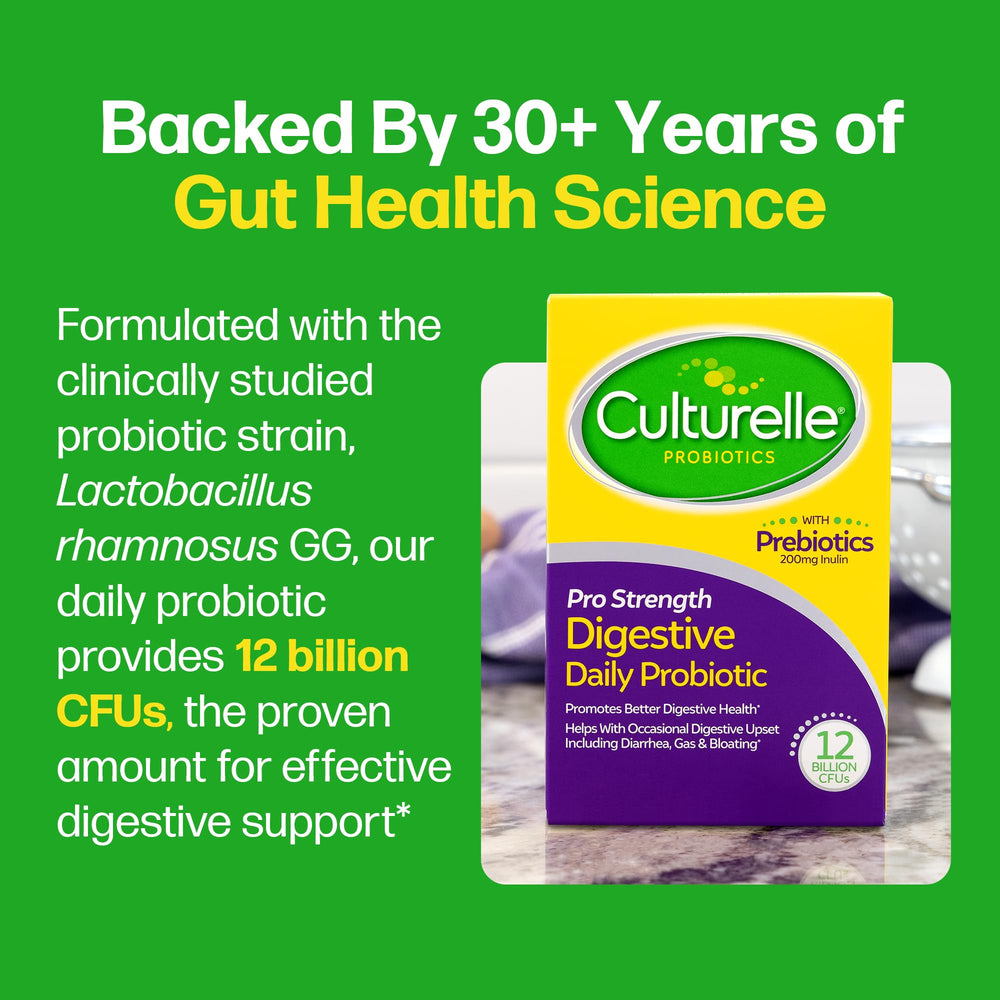 Culturelle Pro Strength probiotic power may support gut and immunity.