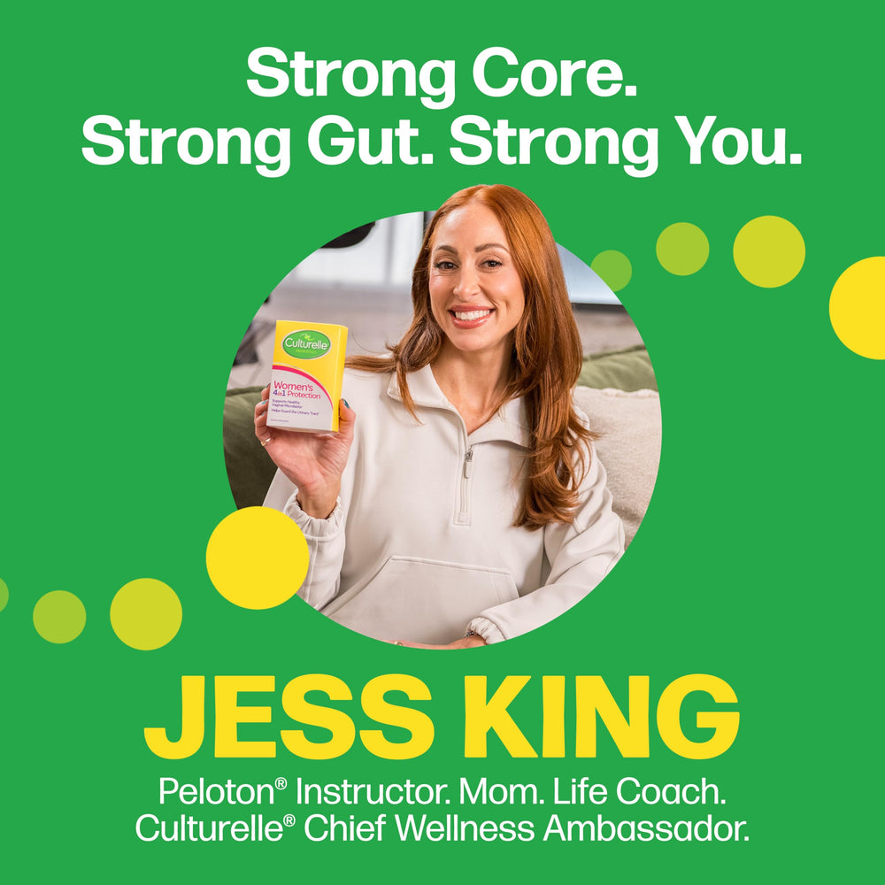 Culturelle 4-in-1 packaging box highlighting convenient daily probiotic for women.