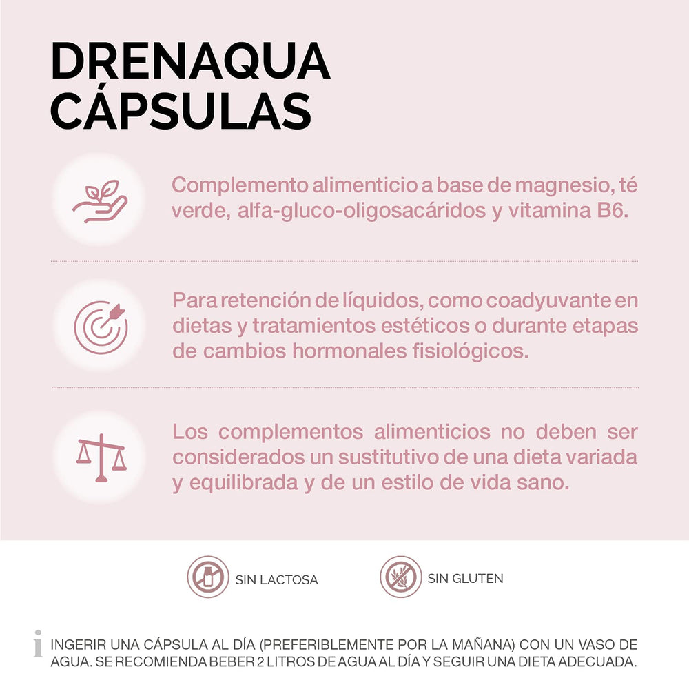 Cumlaude Drenaqua capsules pack front highlights probiotic prebiotic blend.