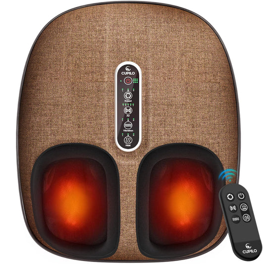CuPiLo foot massager with heat and remote control for effortless relaxation at home