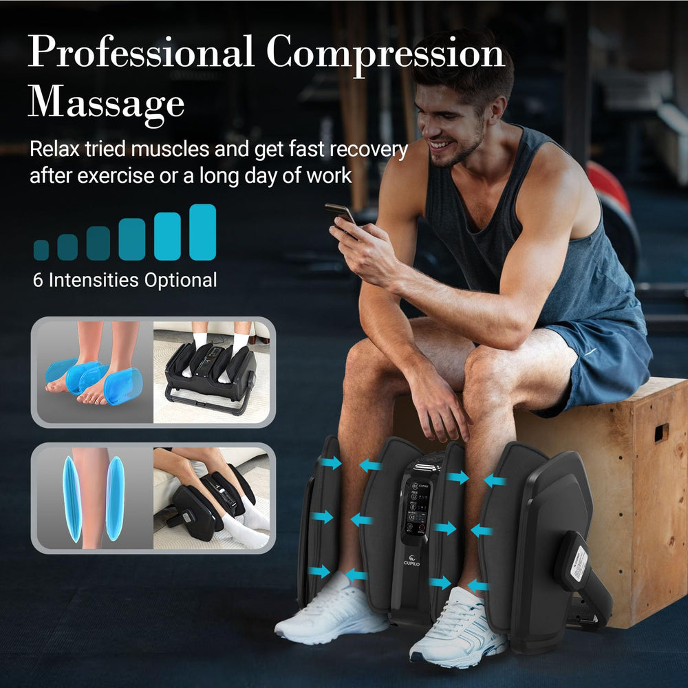 CuPiLo massager offering multi-level compression for tailored relief