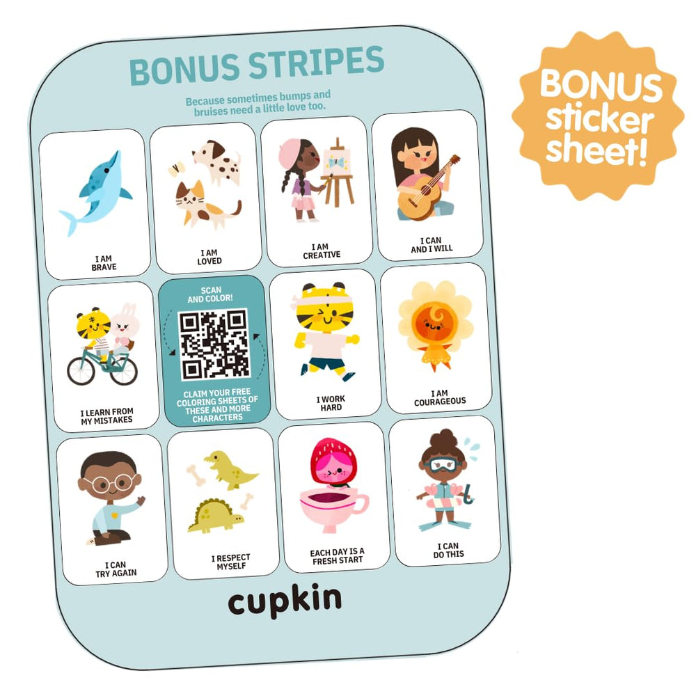 Cupkin soft adhesive bandages stay on skin without irritating wounds.