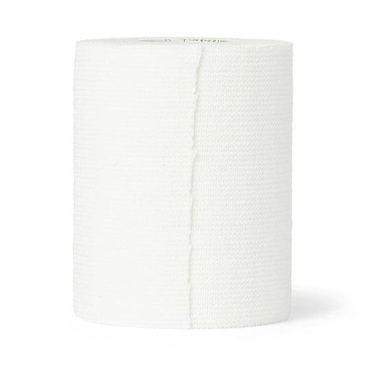 Curad elastic tape 3in x 5yd on a roll provides secure, flexible support.