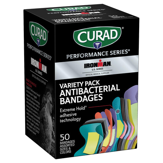 CURAD Ironman bandages with Extreme Hold adhesive secure wounds during workouts