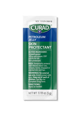 Curad petroleum jelly maintains moisture during post-surgery healing.