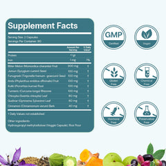 Curalife Curalin nutrition facts panel indicating energy-friendly use.