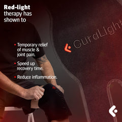 Curalight infrared LEDs reach deeper skin layers for soothing relief.