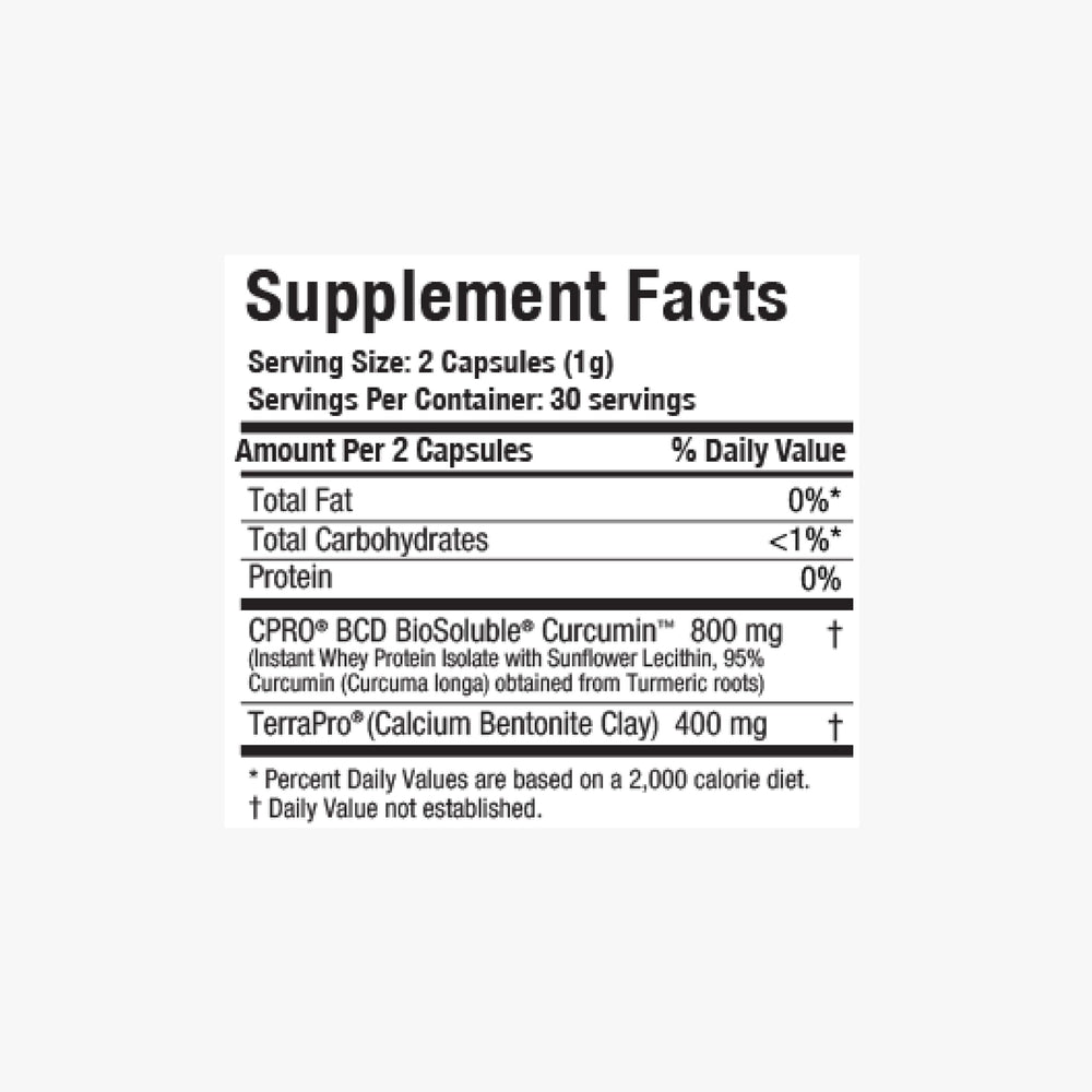 Curcuminpro Detox label close-up highlighting organic turmeric formula and clean ingredients.