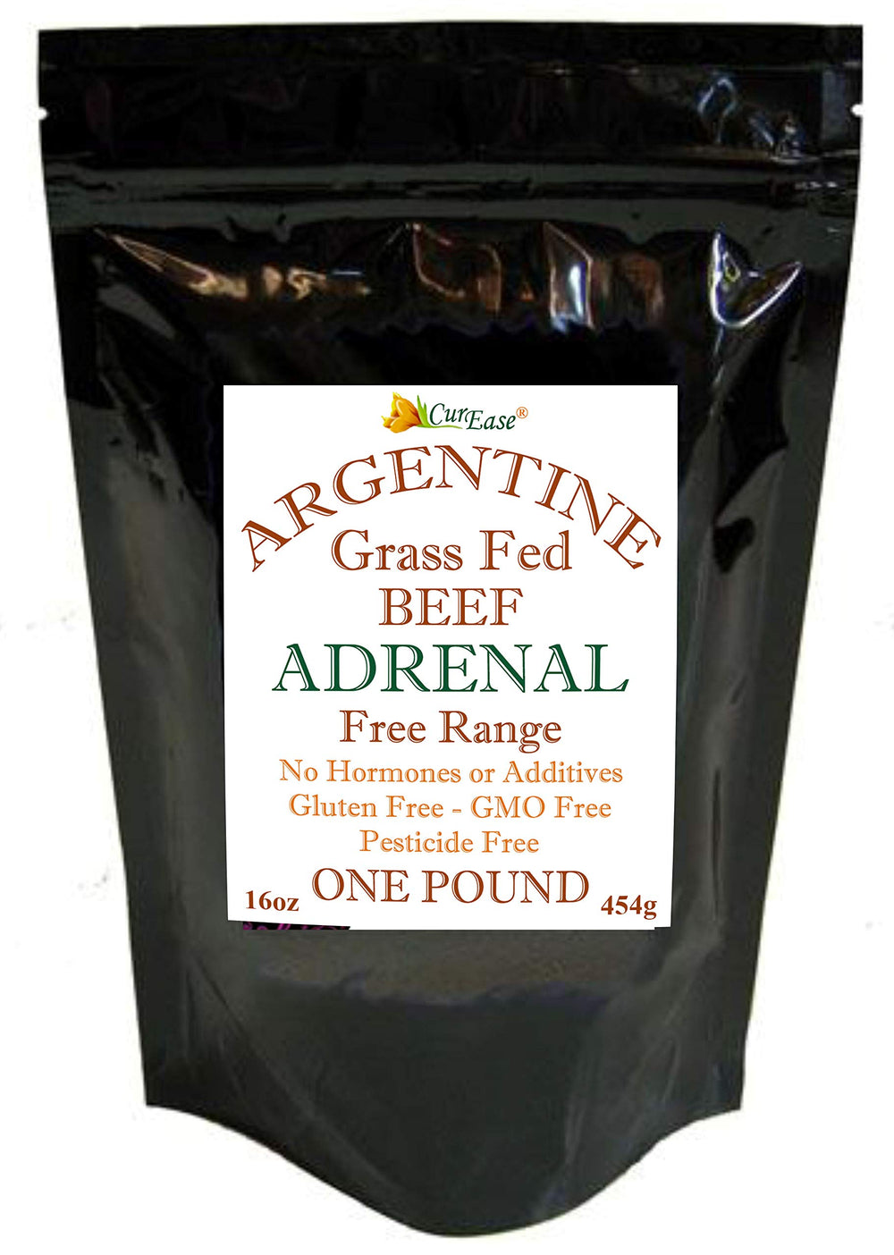 CurEase Beef Adrenal Powder bottle with natural energy support