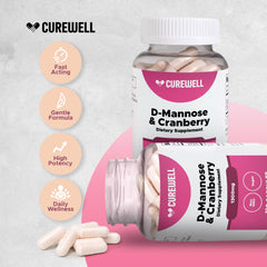 CUREWELL bottle label close-up highlighting vegan, non-GMO formula