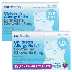 Curist Children's Allergy Chewables bottle front with grape flavor for easy daily relief.