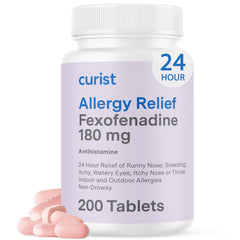 Curist Fexofenadine 180mg bottle front view for allergy relief.