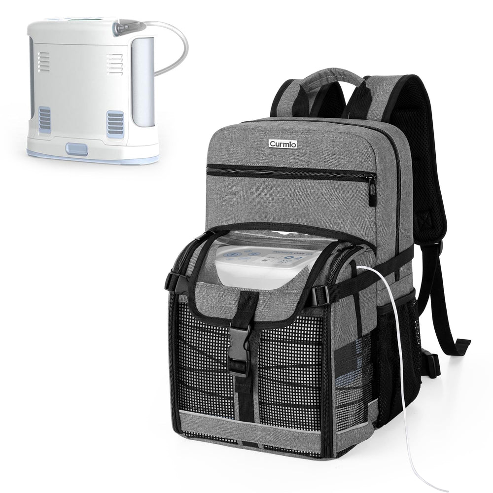 CURMIO backpack with Inogen compatibility for on-the-go oxygen users.