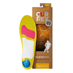 Currex CleatPRO with 3D arch support enhances fit and stability in cleats.
