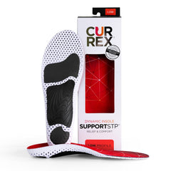 CURREX SupportSTP arch support insole for stable steps during runs and daily walks.