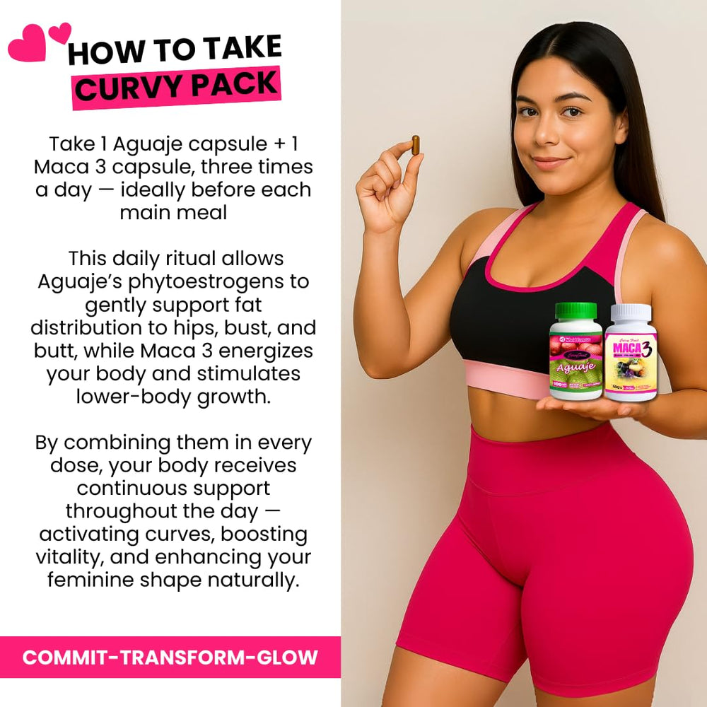 Curvy Fruit capsules arranged for a simple wellness routine.
