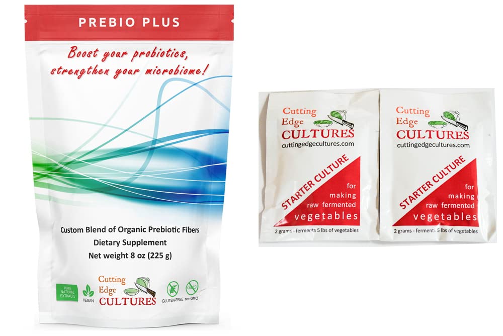 Cutting Edge Cultures Prebio Plus 8oz jar boosts daily prebiotic intake for gut balance.