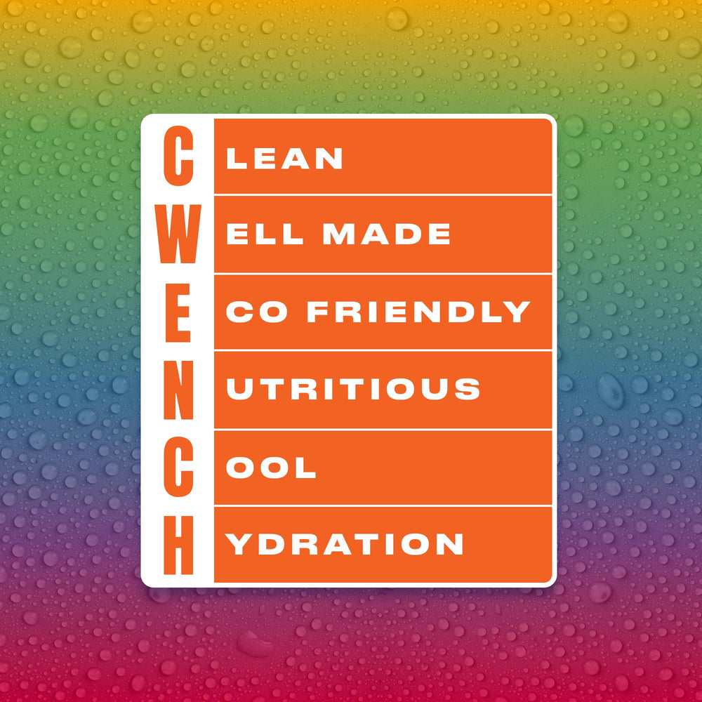 CWENCH HYDRATION close-up of ingredients blend with electrolytes and B vitamins