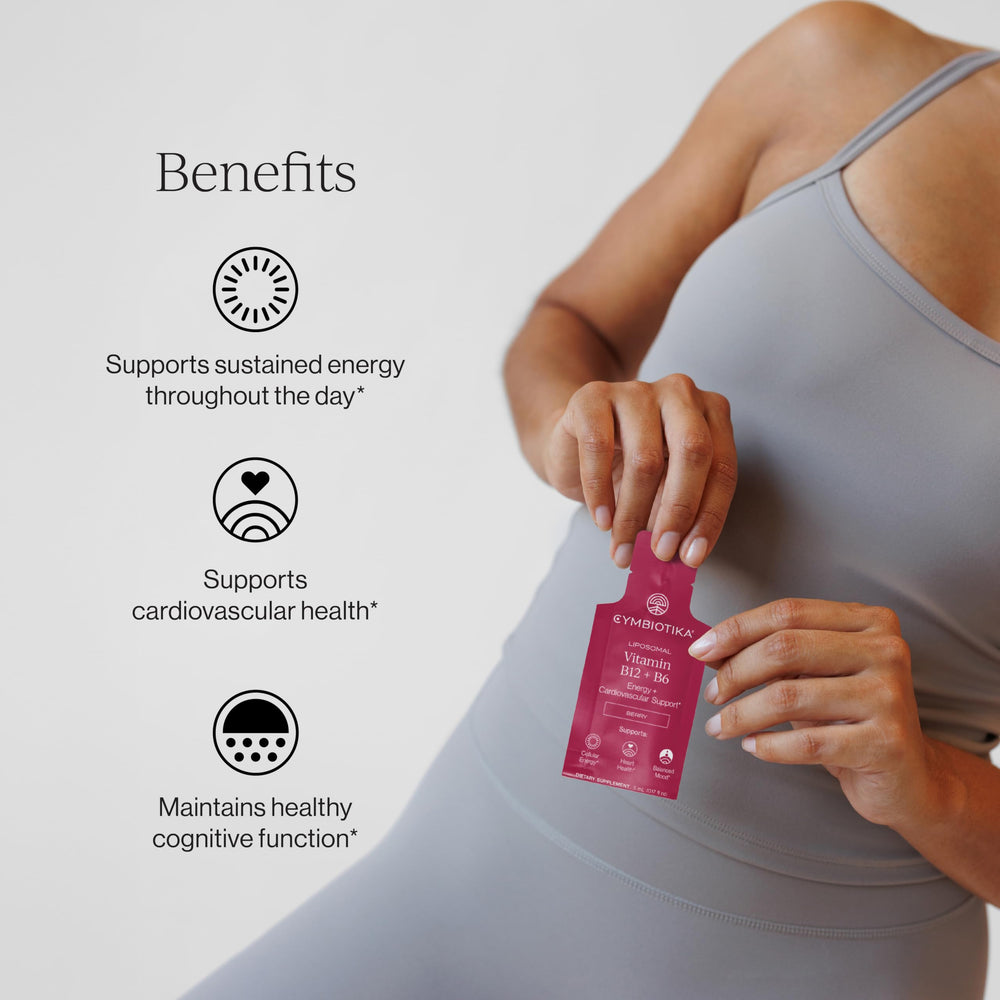 Cymbiotika active B vitamins methylcobalamin and adenosylcobalamin promote efficient absorption.