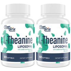 CyberCerix liposomal L-Theanine 500mg bottle for calm focus.