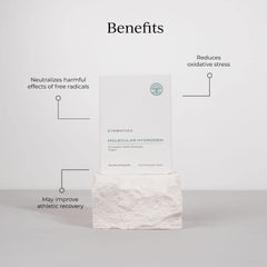 CYMBIOTIKA H2 water being poured into a glass for easy daily hydration.