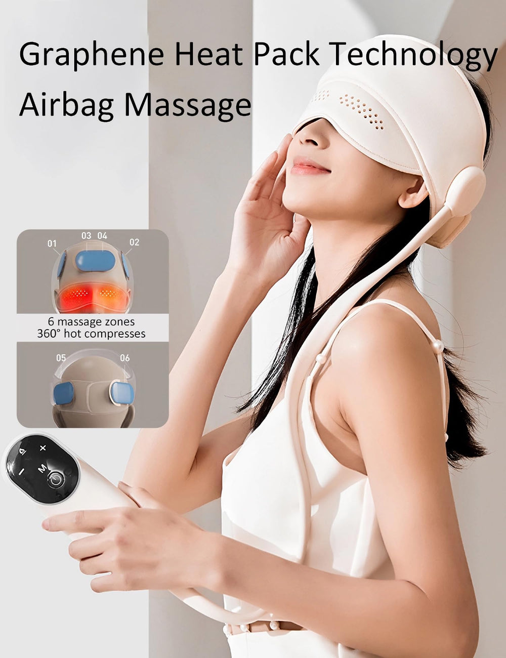 CYTJ head massager heat levels shown for customizable warmth and comfort