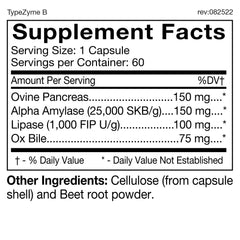 D'Adamo TypeZyme bottle being poured to show convenient digestion aid