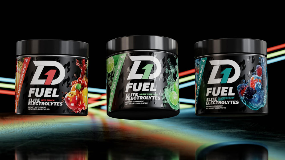 Natural monk fruit and stevia sweeteners in D1 Fuel Elite Lime formula