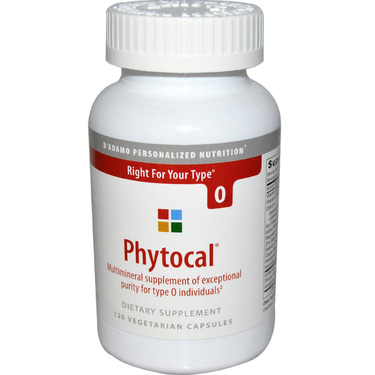 D'Adamo Phytocal O bottle, high-purity multimineral formula for daily wellness.