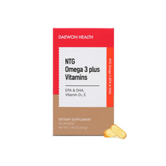 DAEWON HEALTH NTG Omega3 softgels packshot highlights a vegan option for daily heart and brain support