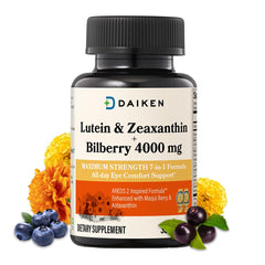 DAIKEN Lutein and Zeaxanthin softgels bottle for daily eye support.