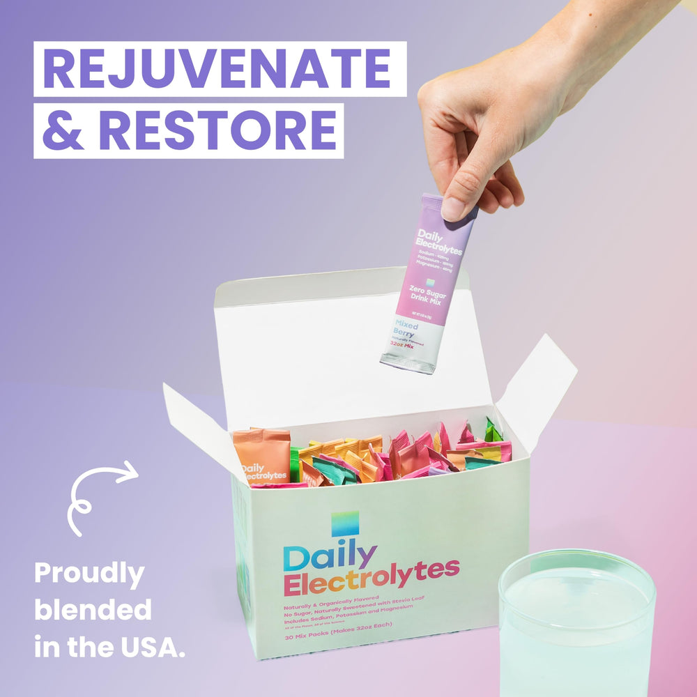 Daily Electrolytes citrus orange packet for citrusy hydration.